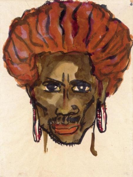 Man's Head With Red Hair, Facing Forward by Emil Nolde