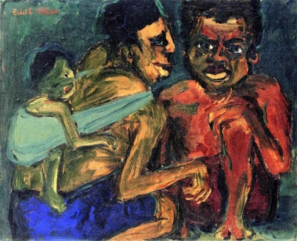 Man, Woman And Child by Emil Nolde Oil Painting Reproductions