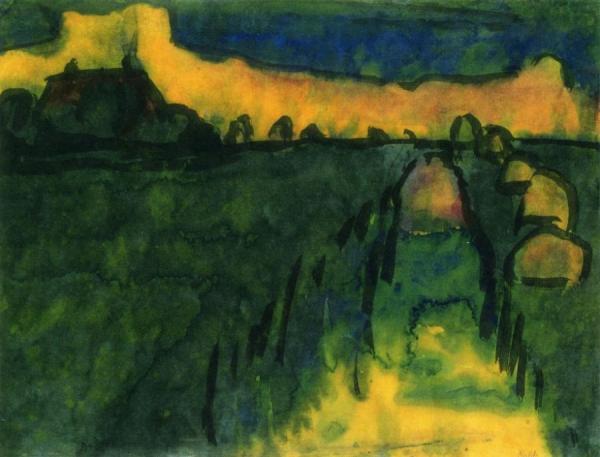 Marsh Landscape With Boathouse by Emil Nolde Oil Painting Reproductions