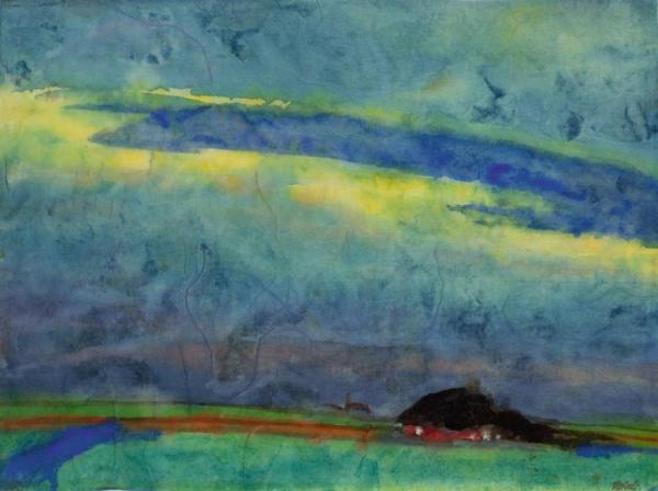 Marsh Landscape With Farmbuilding by Emil Nolde