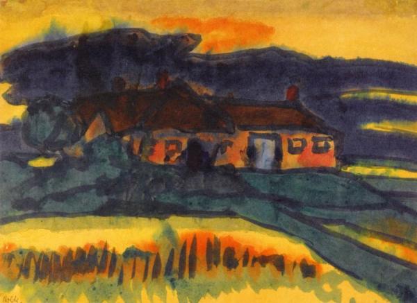 Marsh Landscape With Farmhouse by Emil Nolde