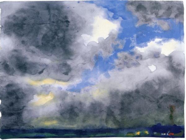 Marsh Landscape With Grey Clouds by Emil Nolde