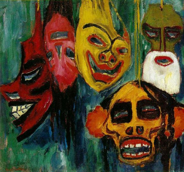 Mask Still Life Iii by Emil Nolde Oil Painting Reproductions