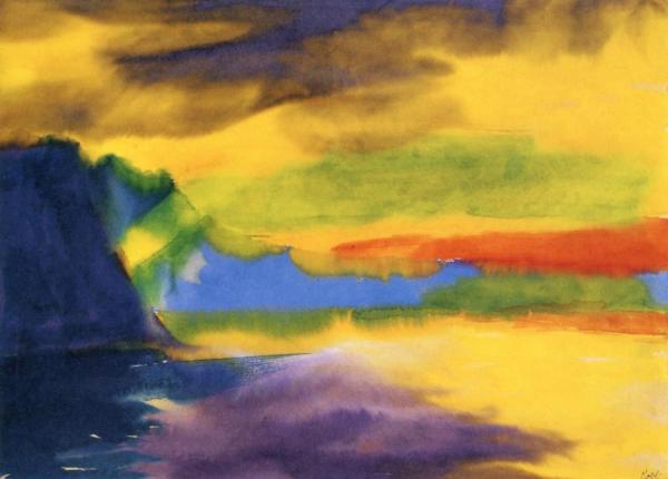 Mountain Lake With Cloud Reflection by Emil Nolde