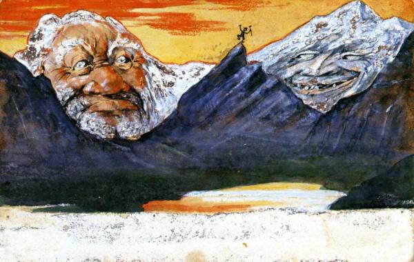 Mountain Man And Papa Santa by Emil Nolde