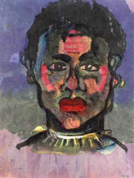 Native (green And Red) by Emil Nolde