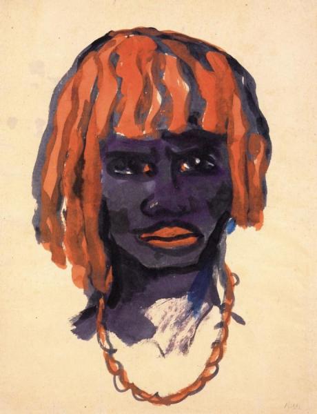 Native With Red Hair by Emil Nolde