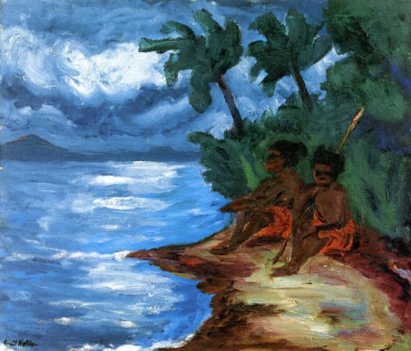 Natives On The Shore by Emil Nolde