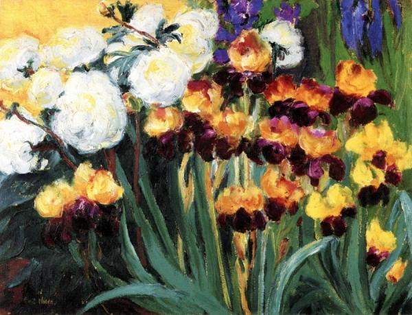 Peonies And Irises by Emil Nolde