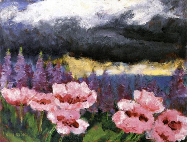 Poppies And Lupins by Emil Nolde