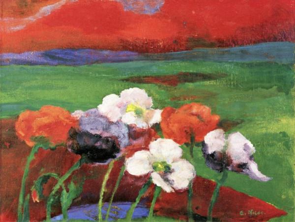 Poppies And Red Evening Clouds by Emil Nolde