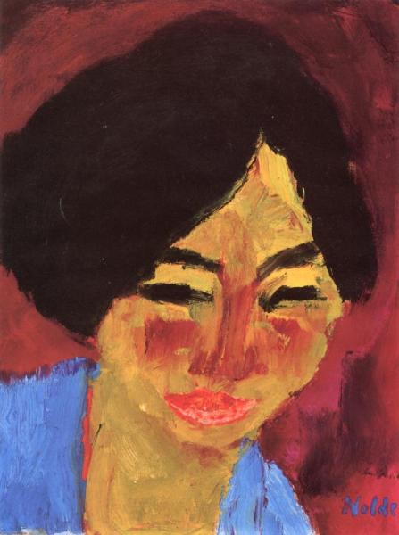 Portrait Of A Girl by Emil Nolde
