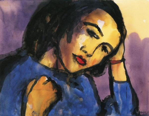 Portrait Of A Woman by Emil Nolde