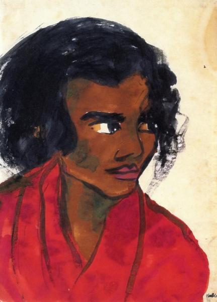 Portrait Of A Young Girl by Emil Nolde