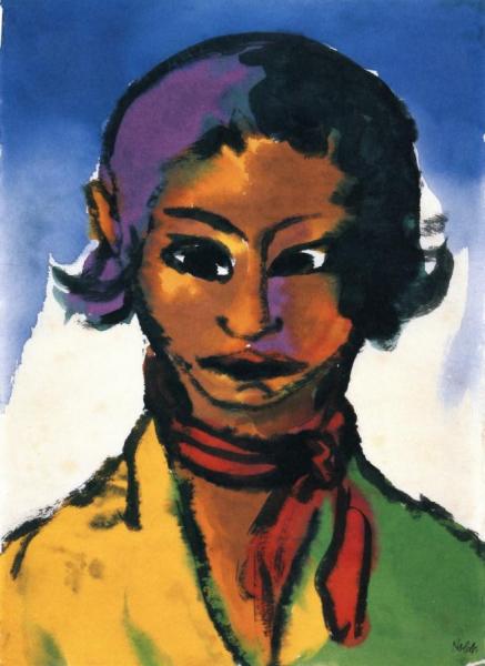 Portrait Of A Young Girl by Emil Nolde Oil Painting Reproductions