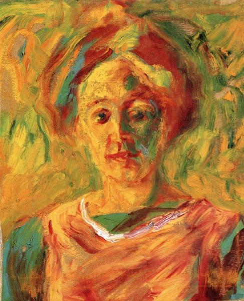 Portrait Of Ada In Green Dress by Emil Nolde