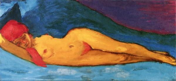 Reclining Nude by Emil Nolde Oil Painting Reproductions