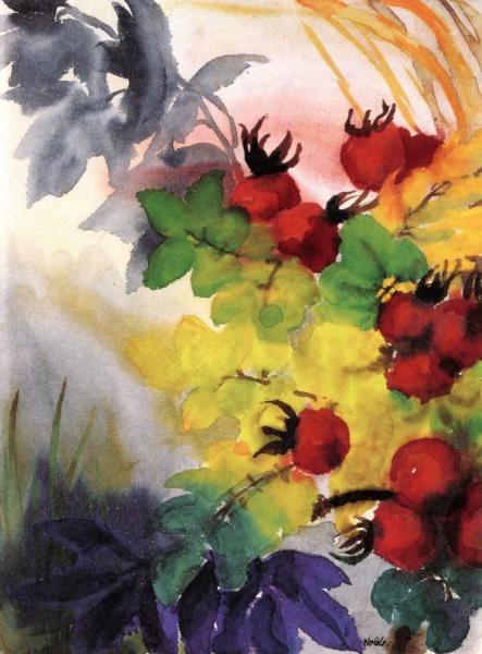 Ripe Rose Hips by Emil Nolde Oil Painting Reproductions