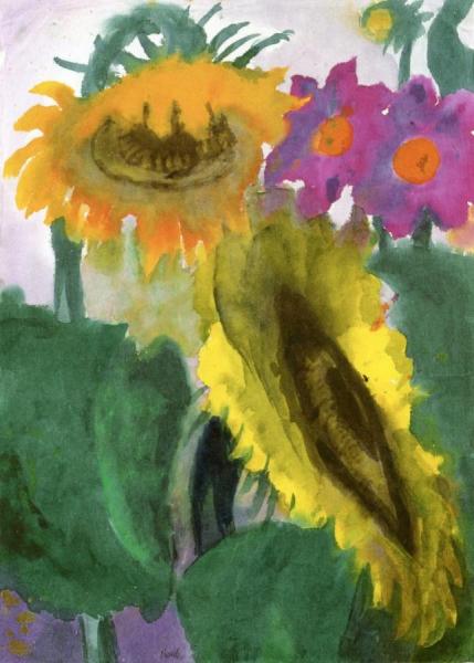 Ripe Sunflowers by Emil Nolde