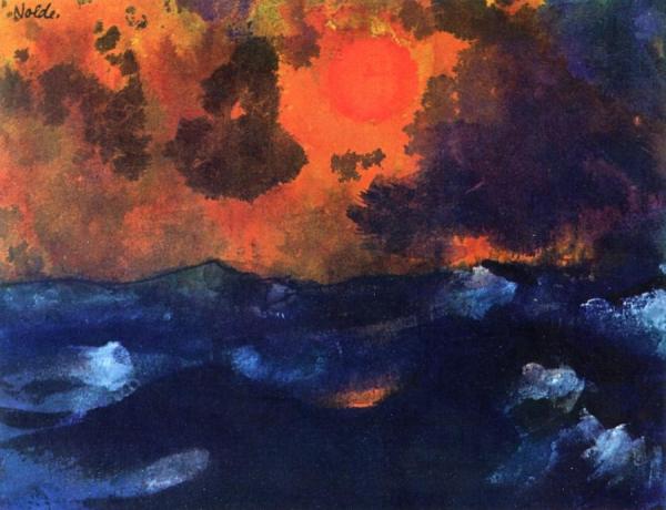 Sea With Red Sun by Emil Nolde