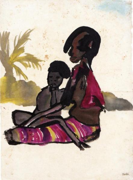 Seated Woman And Child by Emil Nolde