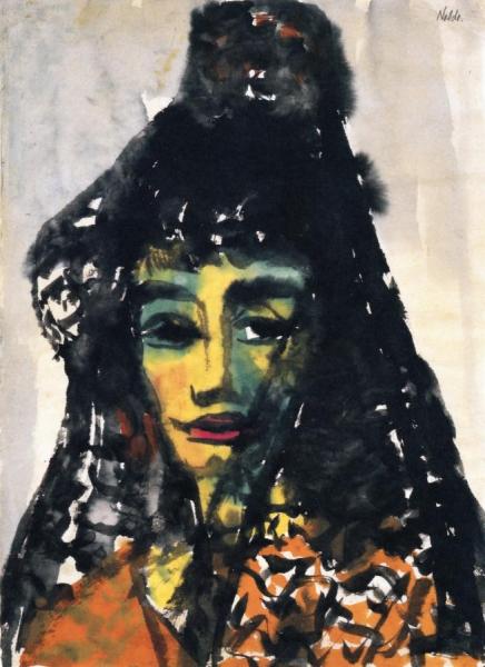 Spanish Woman In Full Face by Emil Nolde