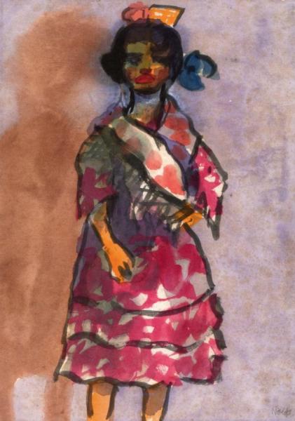 Standing Gypsy Girl by Emil Nolde