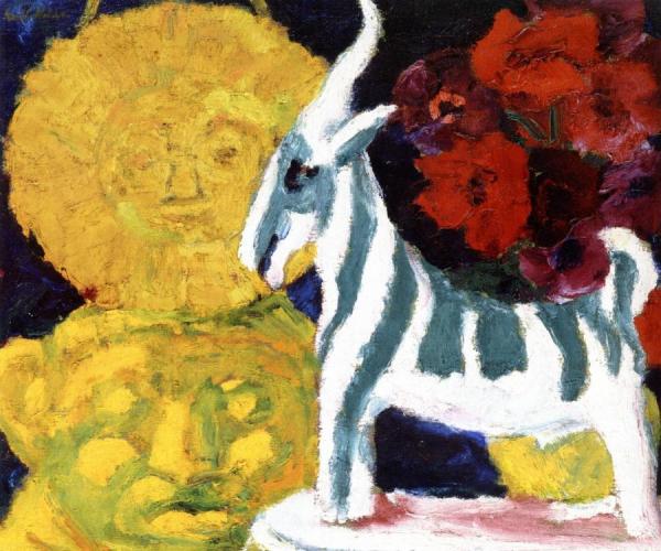 Still Life With Striped Goat by Emil Nolde