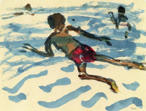 Swimming Native by Emil Nolde