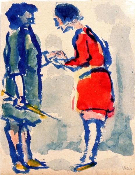 Theater Scene, Two Girls by Emil Nolde