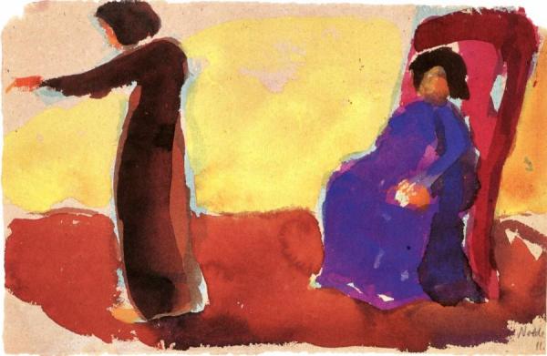 Theater Scene, Two Women by Emil Nolde