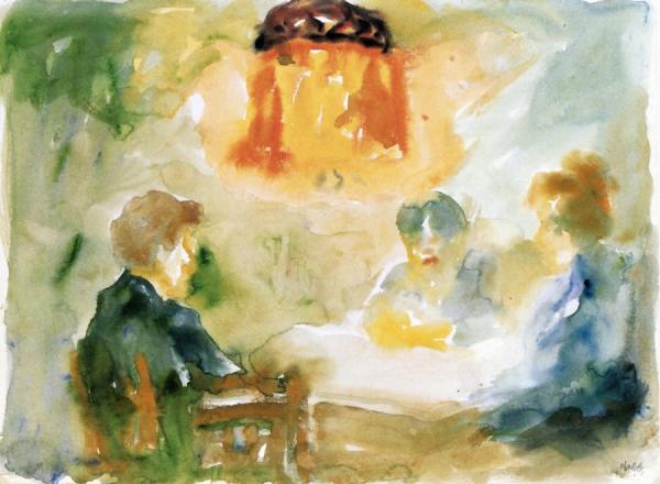 Three People At A Table by Emil Nolde