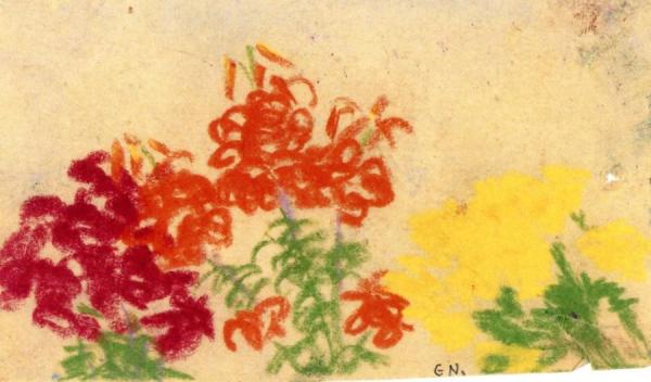 Tiger Lily And Yellow Blossoms by Emil Nolde