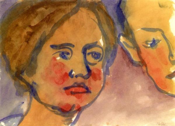 Two Heads by Emil Nolde