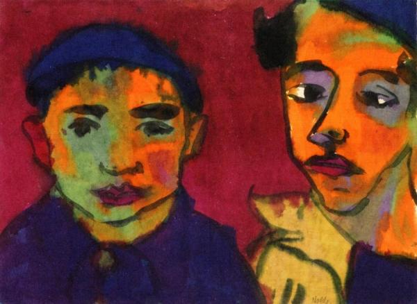 Two Heads by Emil Nolde Oil Painting Reproductions