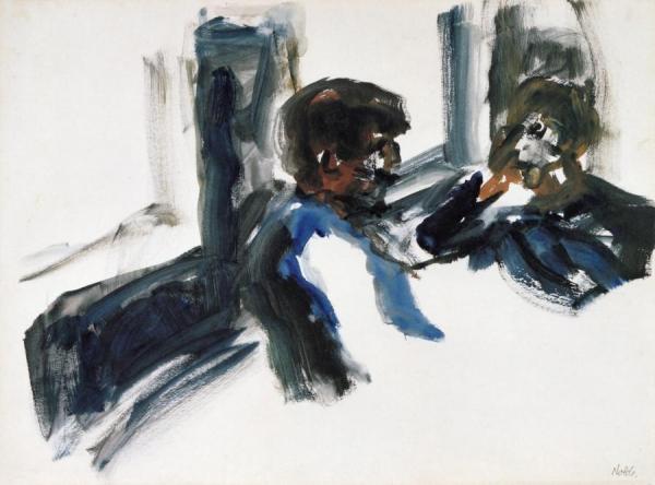 Two Persons In The Inn by Emil Nolde