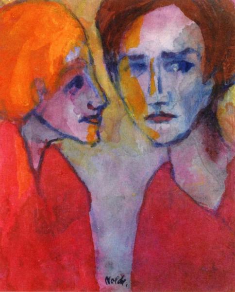 Two Women En Face And In Profile by Emil Nolde Oil Painting Reproductions