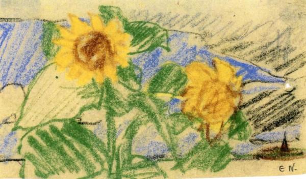 Yellow Sunflowers by Emil Nolde
