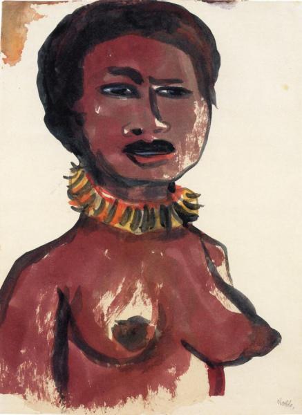 Young Native With Necklace by Emil Nolde