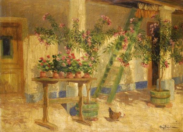 A Sunny Courtyard by Emil Pap