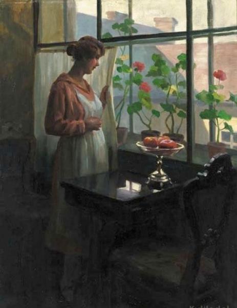 Lady At A Sunlit Window by Emil Pap