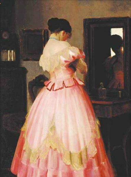 Lady In A Pink Dress by Emil Pap