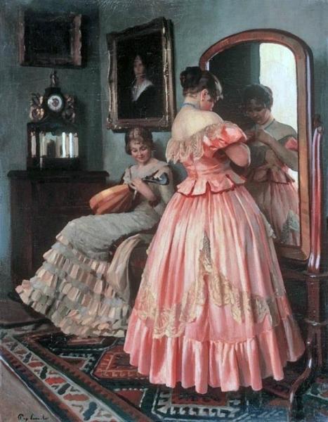 Two Ladies In An Interior by Emil Pap