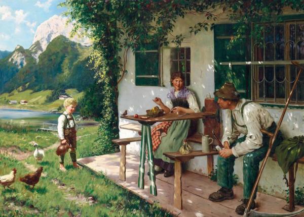 Emil Rau A Summer Day In Front Of The House