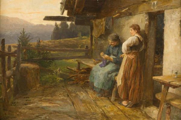 Emil Rau Old And Young Milkmaids