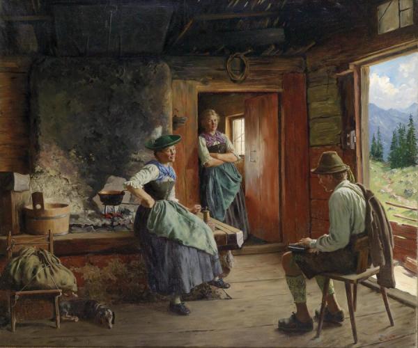 Visit To The Pasture by Emil Rau Oil Painting Reproductions