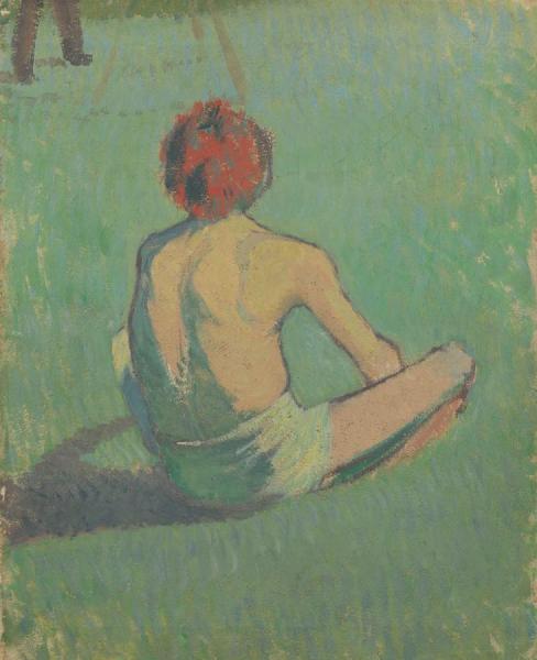 Boy Sitting In The Grass by Emile Bernard