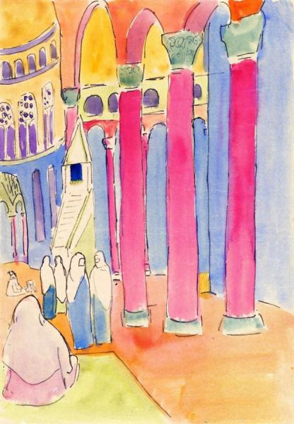 Constantinople, Women In A Mosque by Emile Bernard