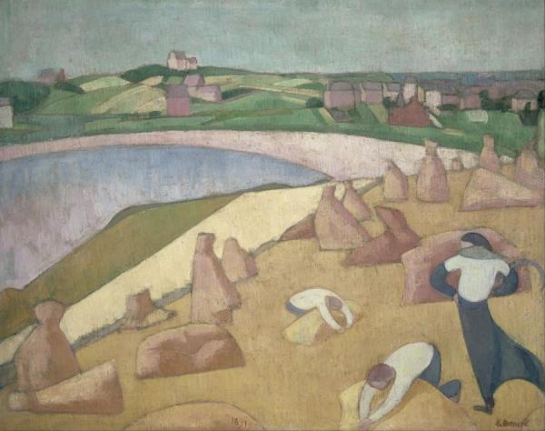 Harvest At The Edge Of The Sea by Emile Bernard