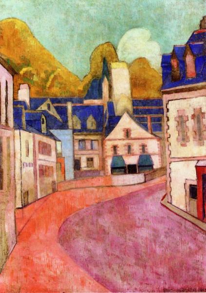 Pink Street In Pont-aven by Emile Bernard